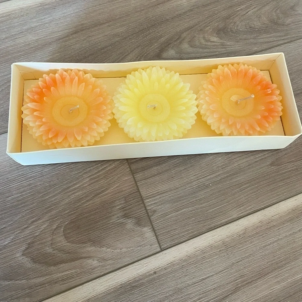 Pier 1 Imports Gerbera Daisy Floating Candles Made in USA